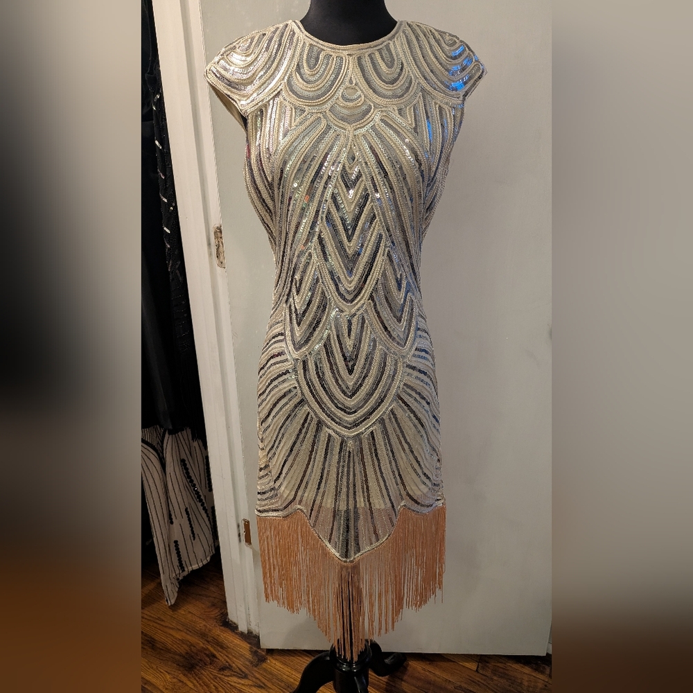 Sequin Art Deco Fringe Dress
